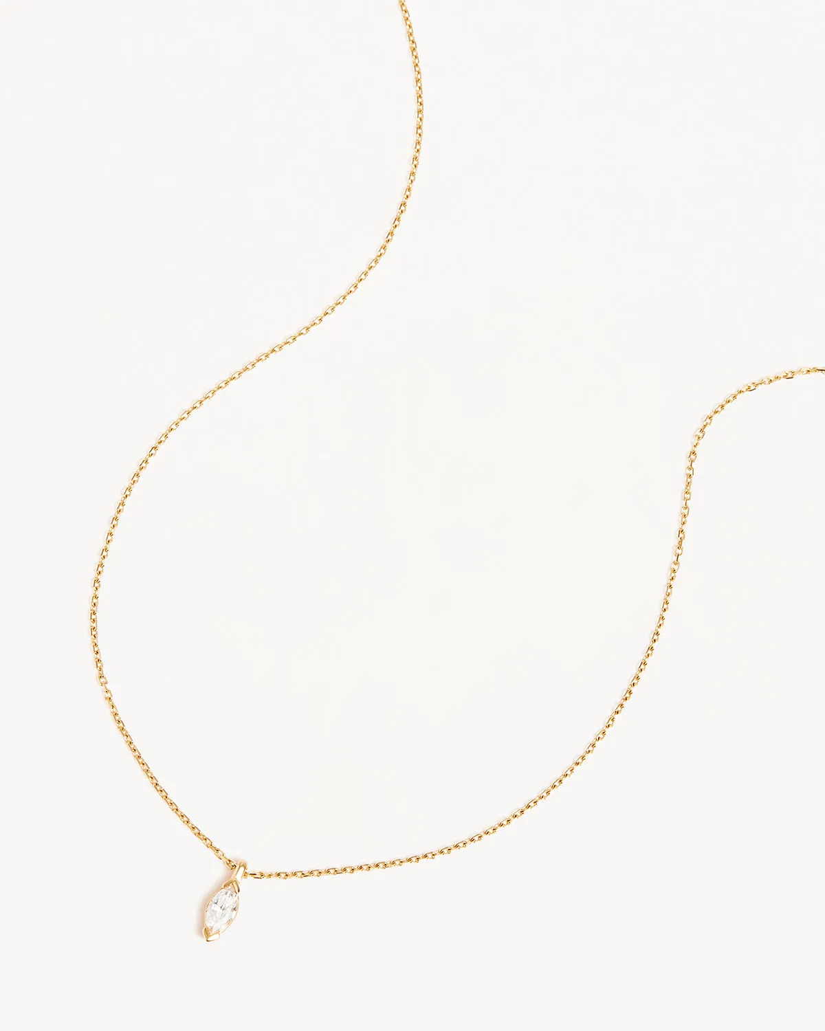 14k Solid Gold Floating Petal Lab-Grown Diamond Necklace