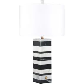 Aadrik Marble Table Lamp, Black/White