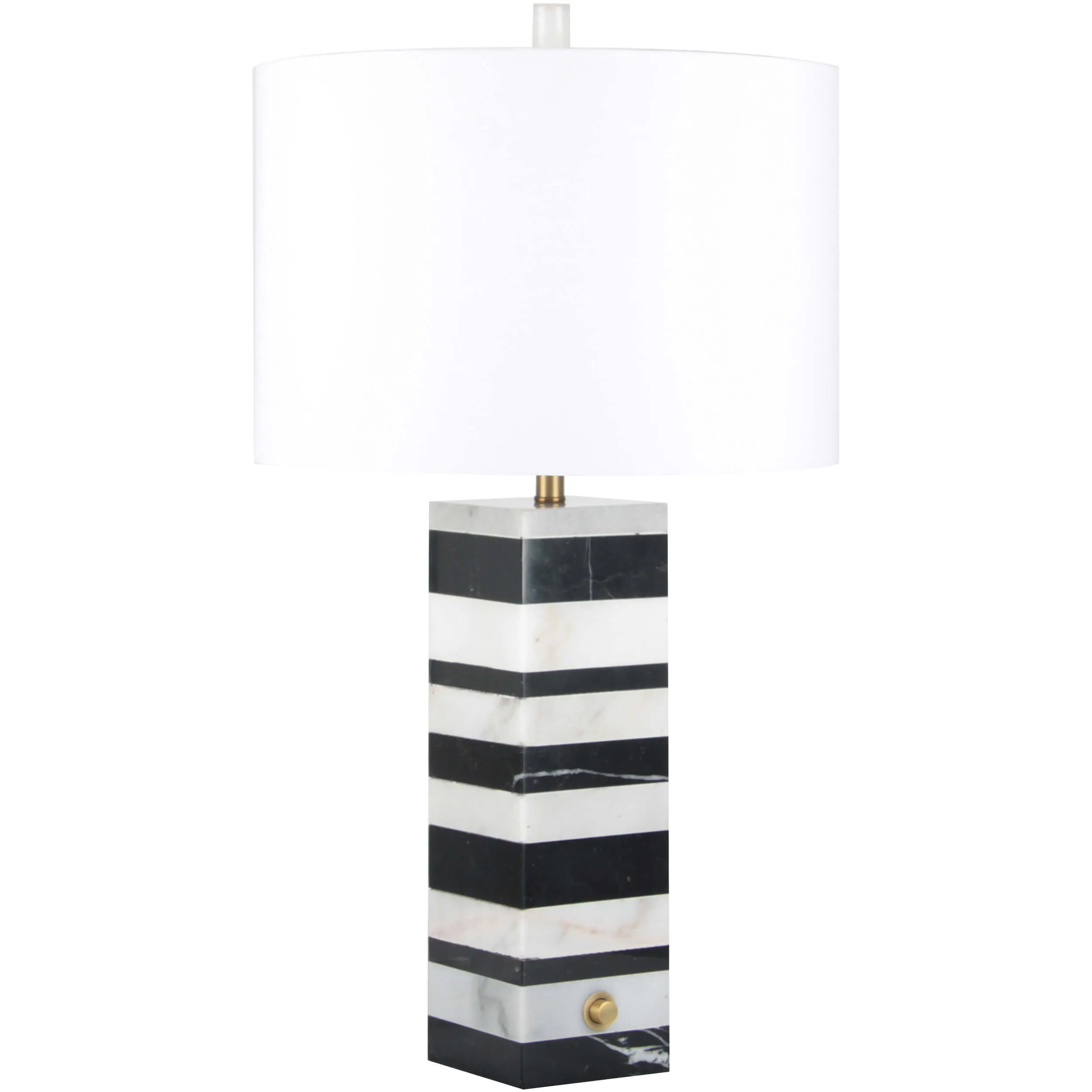 Aadrik Marble Table Lamp, Black/White