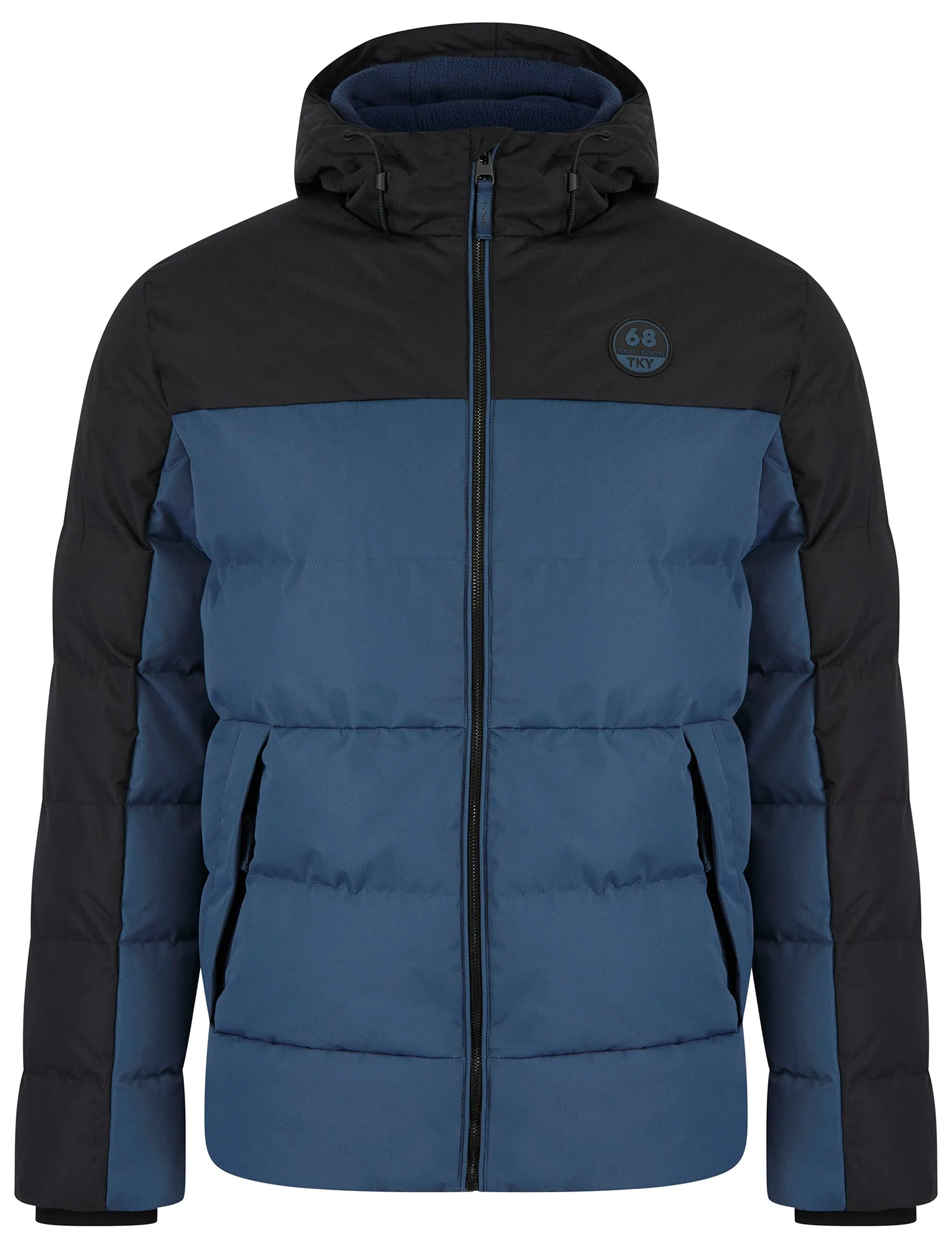 Abu Micro-Fleece Lined Quilted Puffer Jacket with Hood in Sargasso Blue - Tokyo Laundry