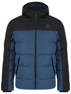 Abu Micro-Fleece Lined Quilted Puffer Jacket with Hood in Sargasso Blue - Tokyo Laundry