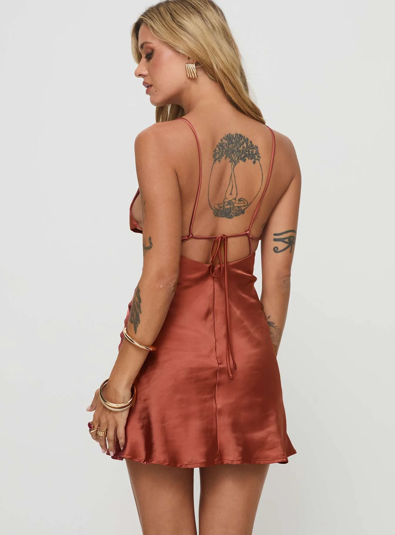 Alexo Mini Dress Rust