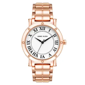 Anne Klein Rose Gold Band White Dial Women's Watch - AK4012WTRG