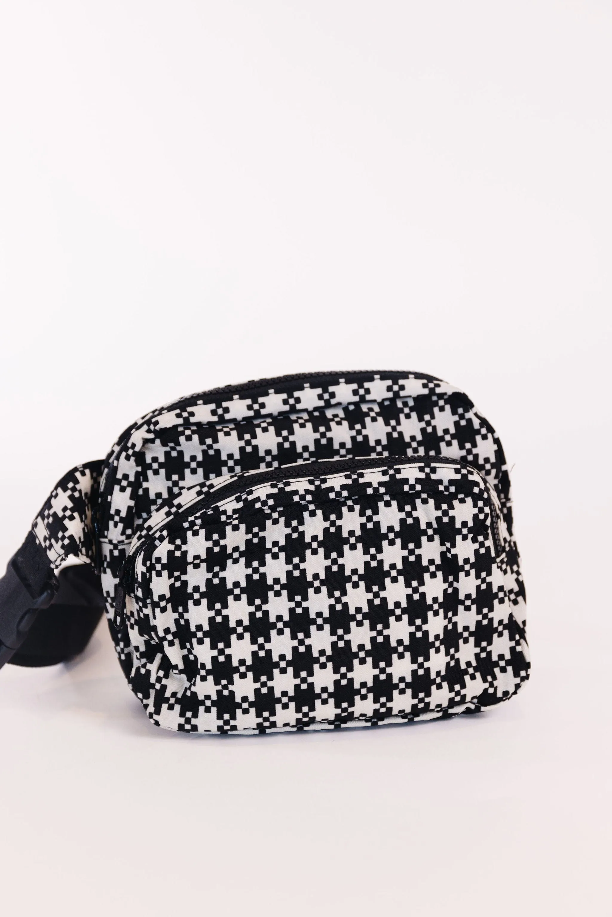 Baggu Fanny Pack in Black & White Pixel Gingham