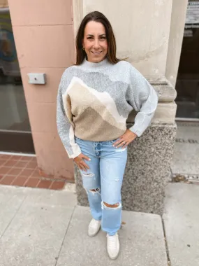 Betsey Gray and Tan Sweater