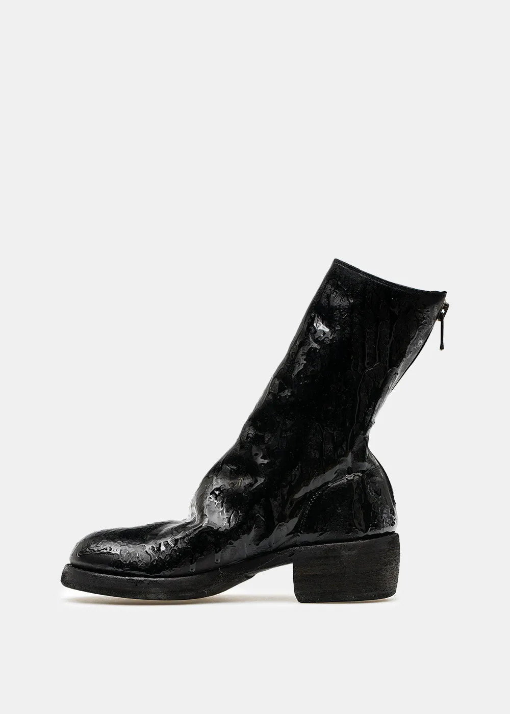 Black 788Z_FLS Back Zip Boots