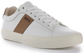 Boss Aiden Tennis In White Brown For Men