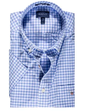 Broadcloth Gingham Regular Fit Short Sleeve Shirt Capri Blue