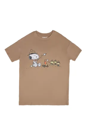 Camp Snoopy Camp Fire Graphic Relaxed Tee