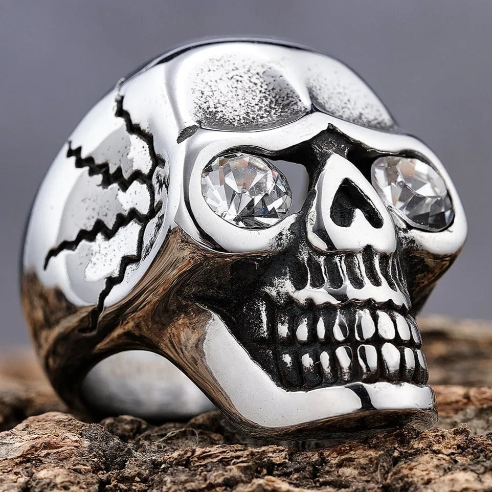 Captain Jack's White Eye Skull Ring - R142