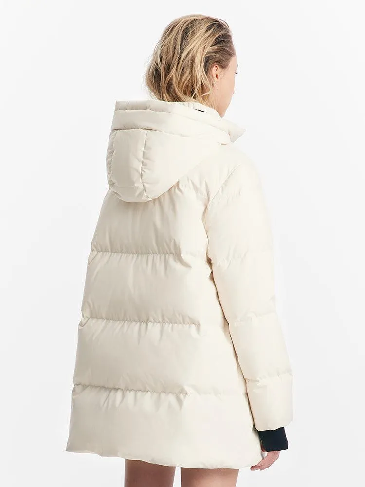 Contrast Hooded Goose Down Jacket