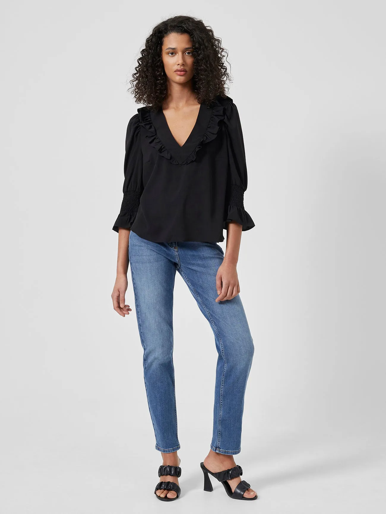 Crepe Light Ruffle Blouse