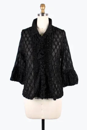 Damee Sparking Ogee Ruffle Jacket Black 2397-BLK F24