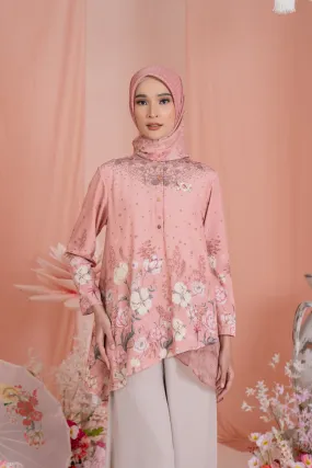 Dayana Blouse & Scarf Syar’i Set Pecan Peach