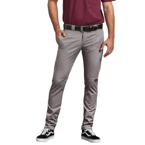 Dickies Men's WP811 Flex Skinny Straight Fit Double Knee Work Pants Silver Gray