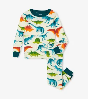 Dinosaur Park Organic Cotton Kids Boys Pajama Set | Hatley