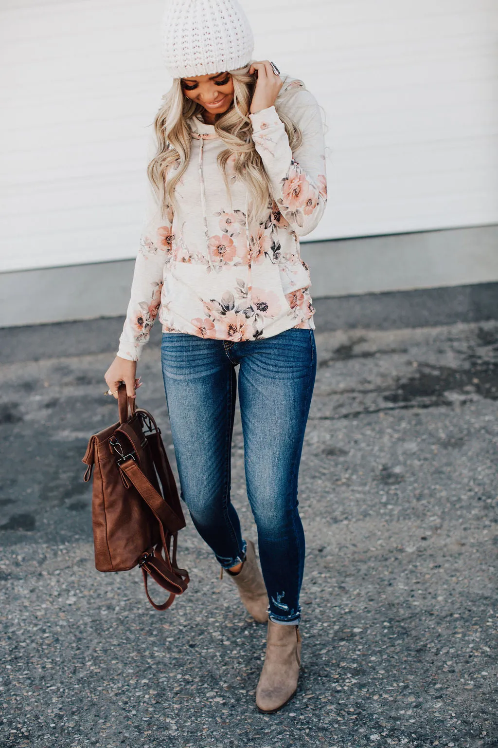 Distressed Hem Skinny Jeans