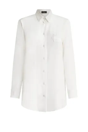 Etro Embroidered Pegaso Silk Shirt - White