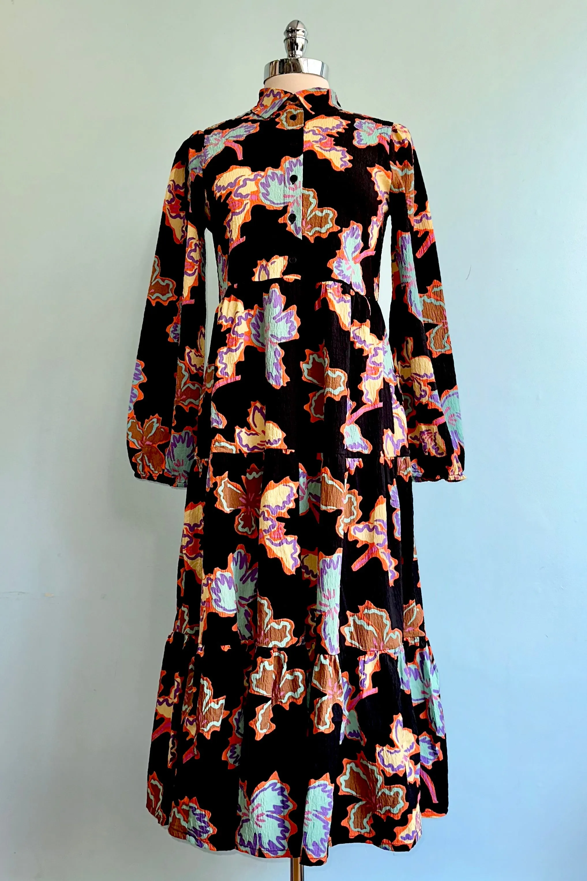 Floral Midi Shirt Dress by Compania Fantastica