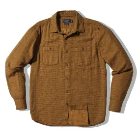 Houndstooth Double Cloth Workshirt - Dark Curry