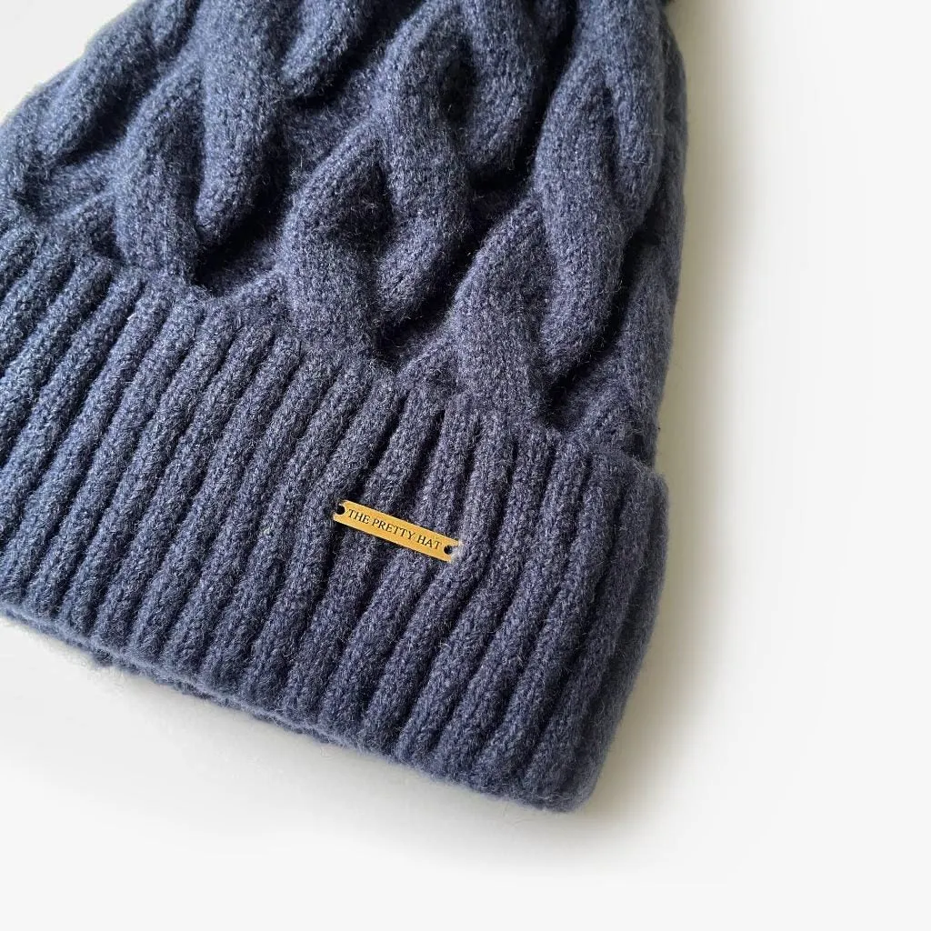 Kate Fleece Lined Beanie - Navy Blue