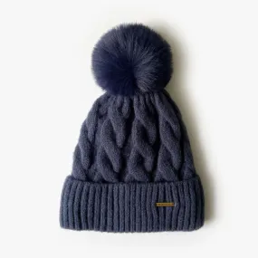 Kate Fleece Lined Beanie - Navy Blue