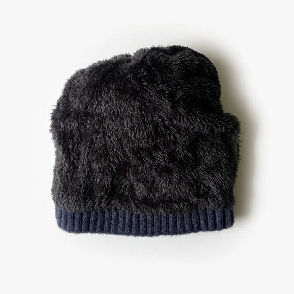 Kate Fleece Lined Beanie - Navy Blue