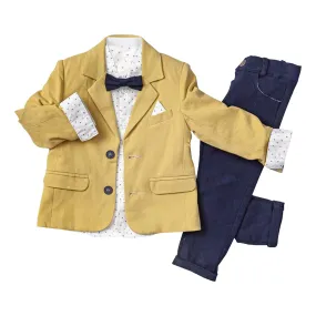 Little Boy's Colorful Suit Jacket, Pants and Button-Up Shirt 3-Piece Set