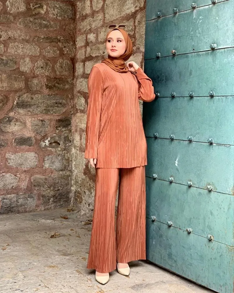 Muslim Clothing Wear 2 Piece Set Pants With Top