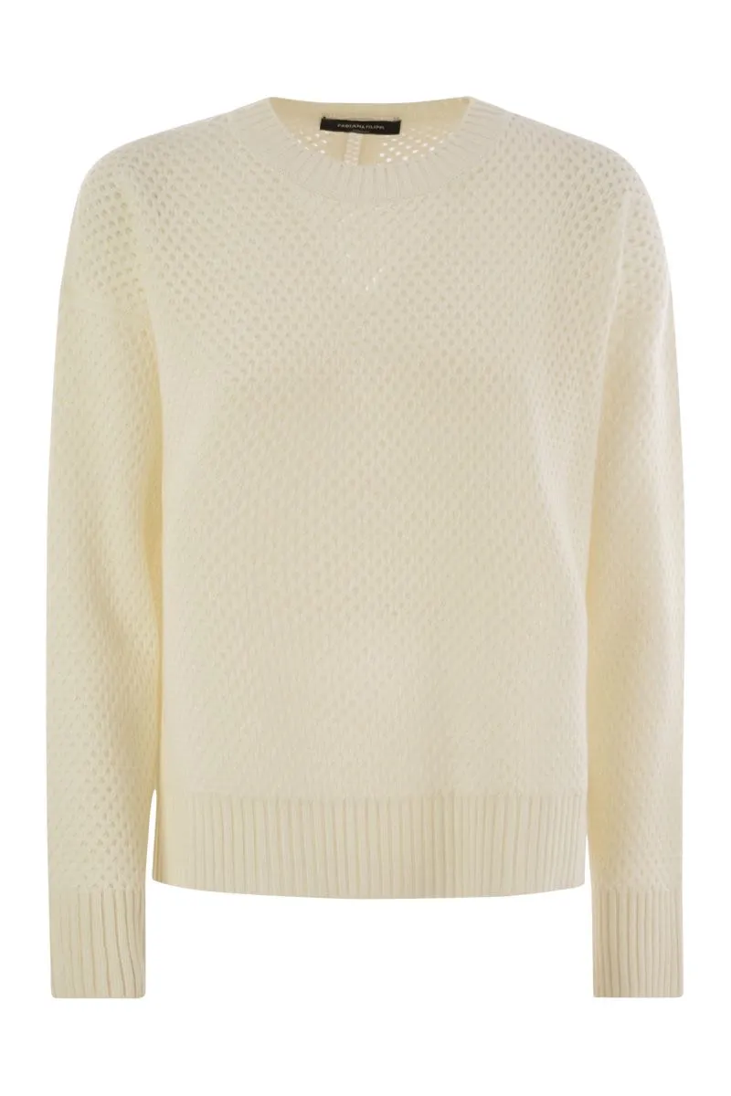 OPEN-KNIT SWEATER WITH BEAD DETAILING