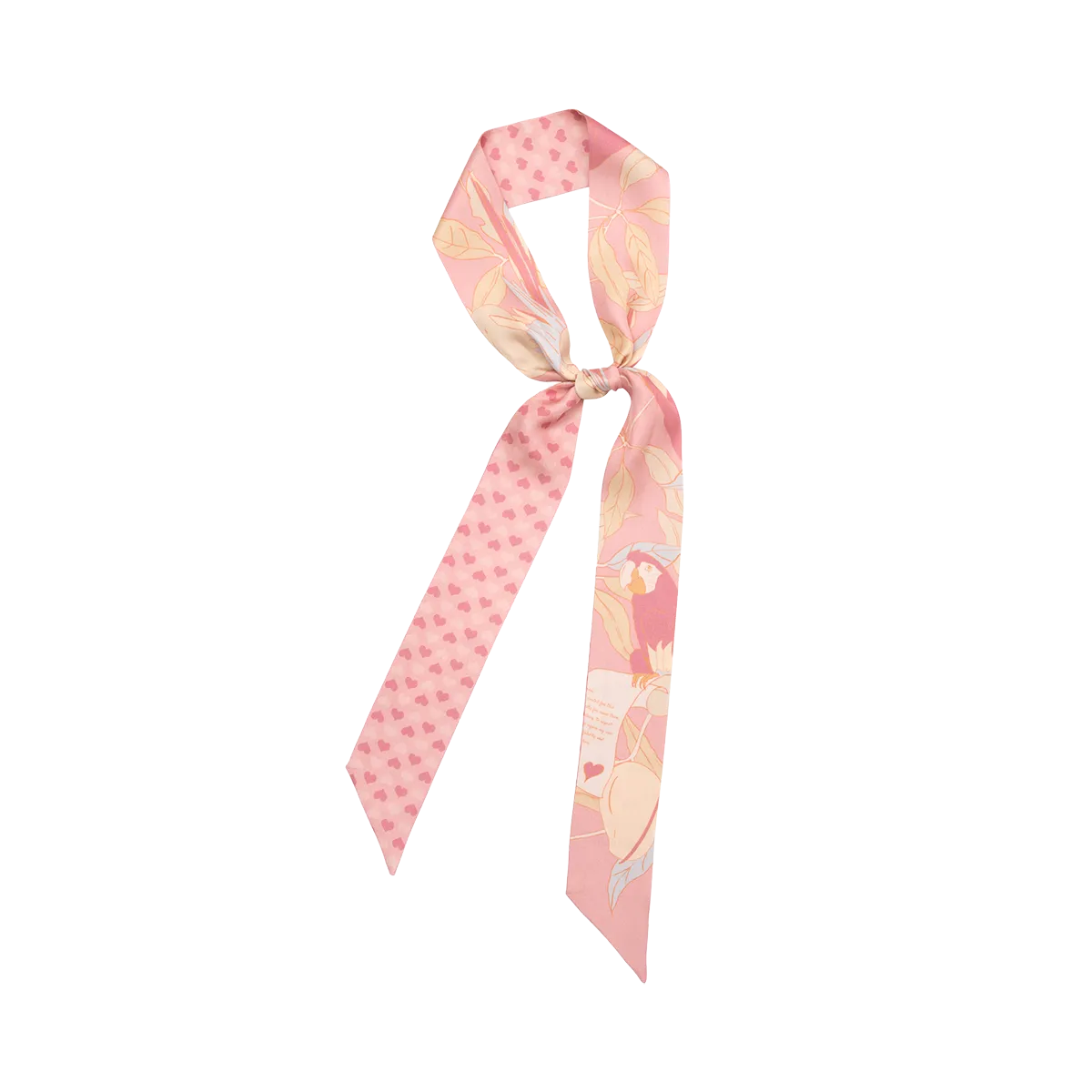 "El Amor" Silk Twilly Neck Bow - Pink