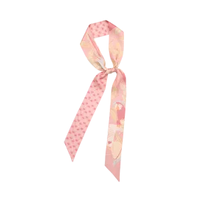 "El Amor" Silk Twilly Neck Bow - Pink