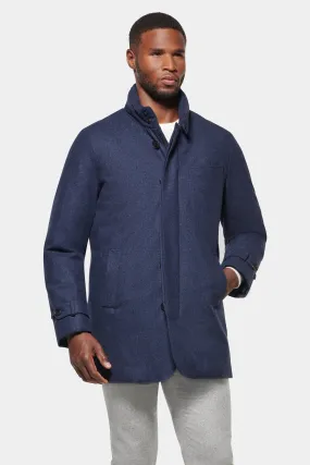 Slim Hooded Stretch Car Coat, French Blue