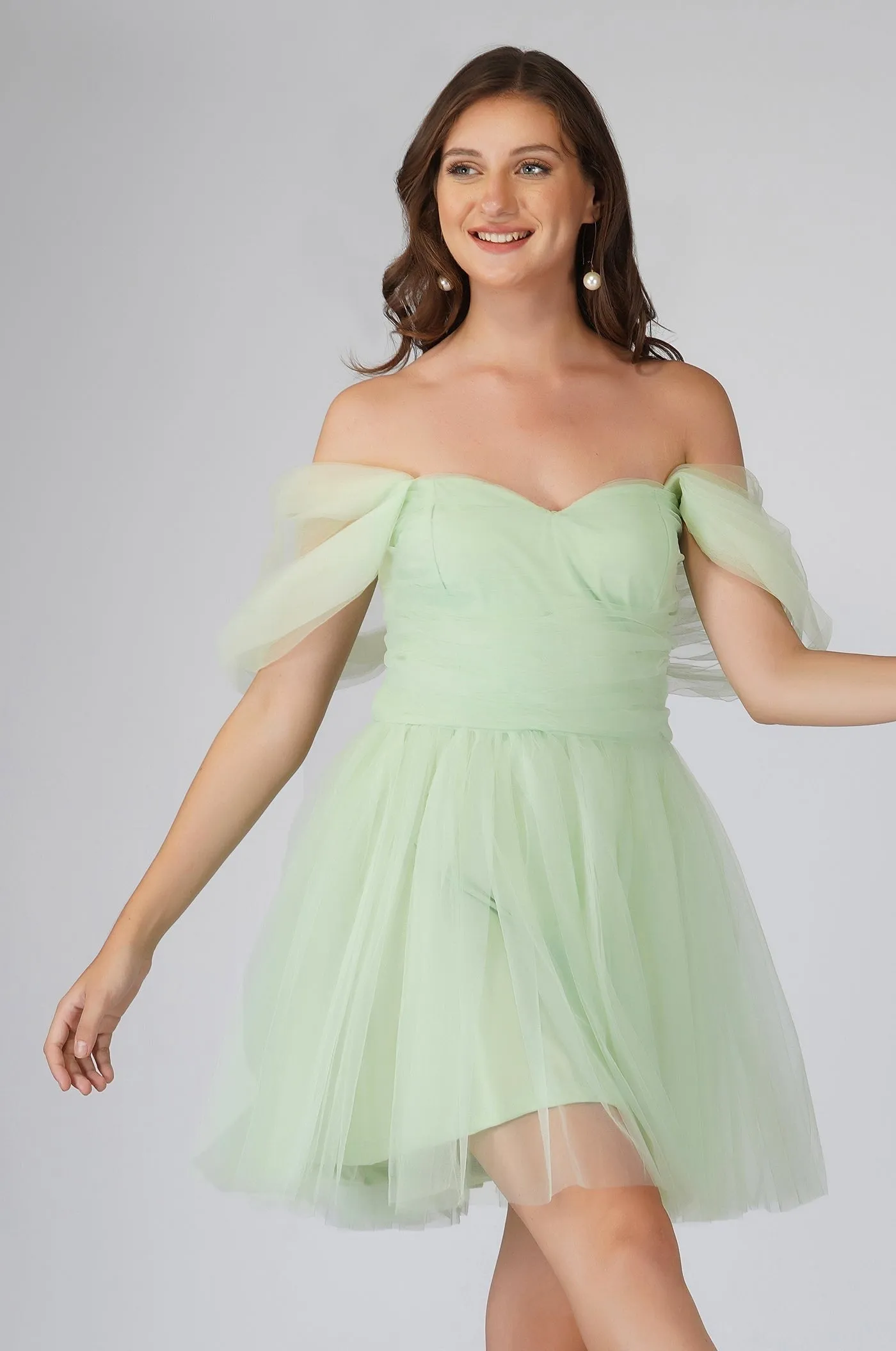 Sydney Sage Green Tulle Mini Dress