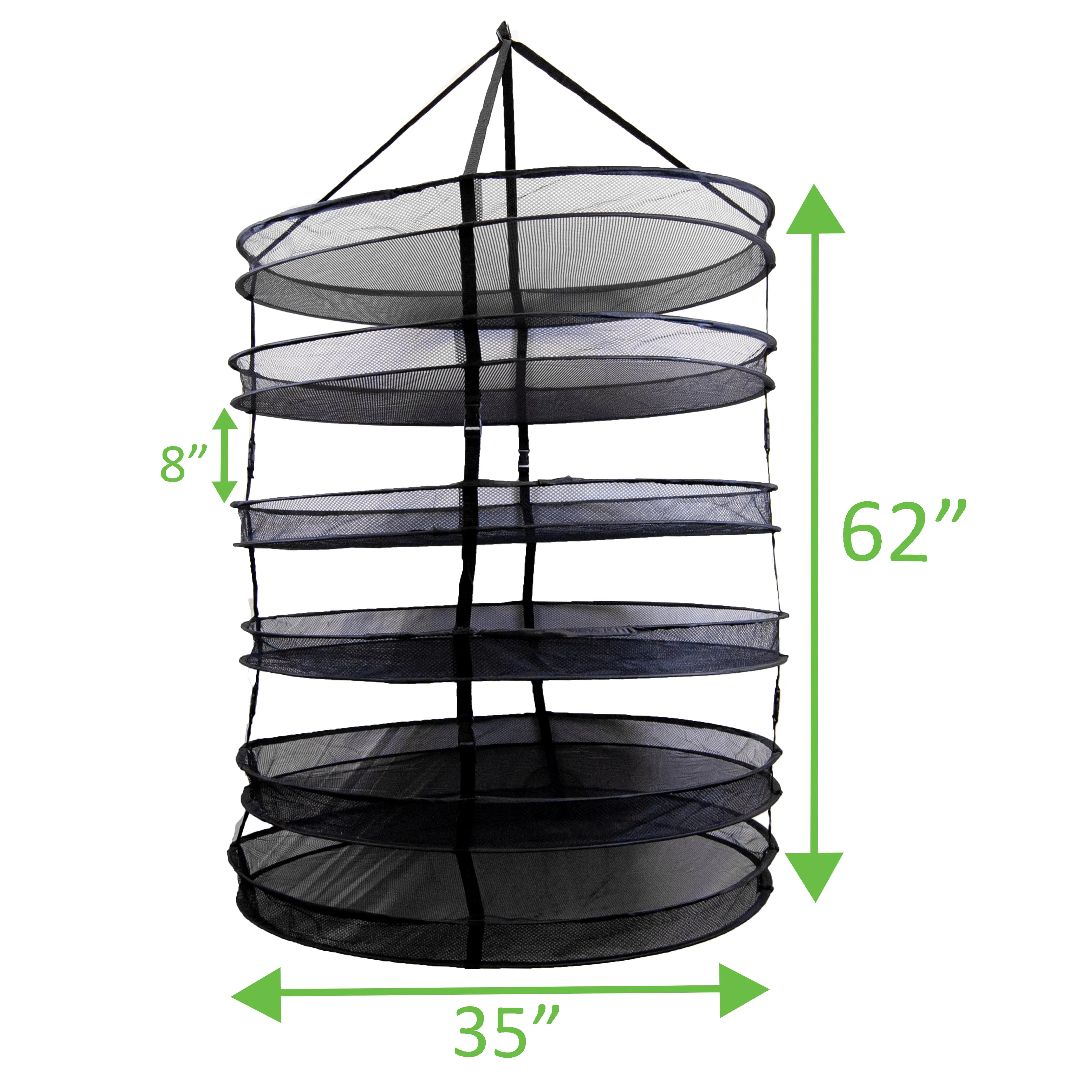 Viagrow 4FT. x 4FT. Net Hanging Herb Drying Rack, 6 Layer, Black (Case of 6)