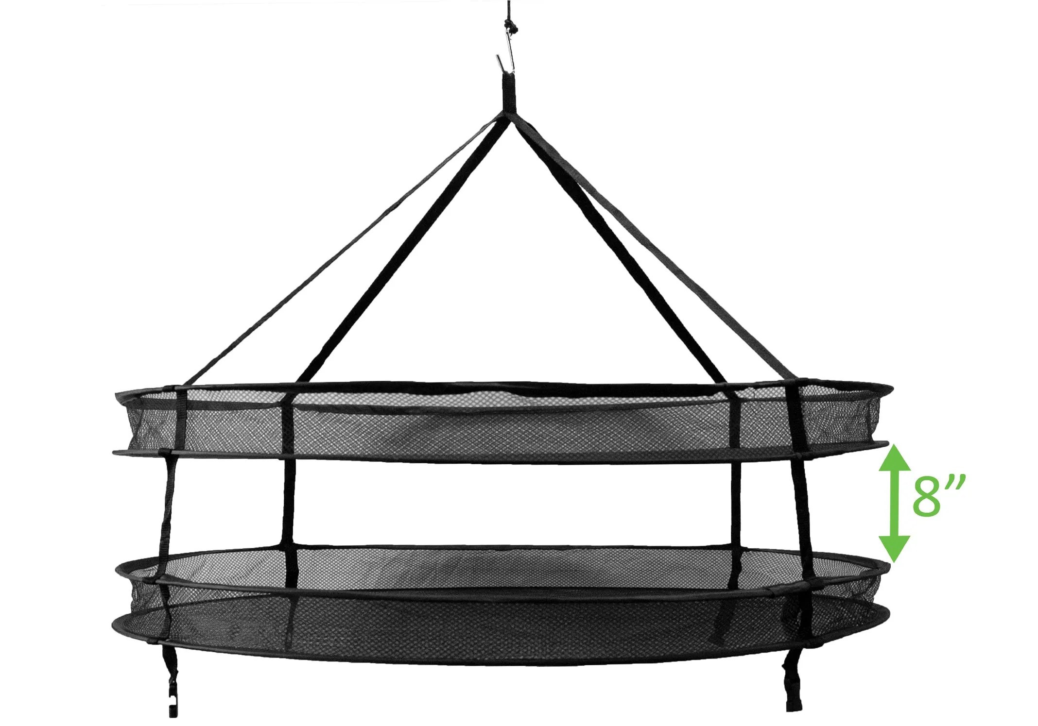 Viagrow 4FT. x 4FT. Net Hanging Herb Drying Rack, 6 Layer, Black (Case of 6)