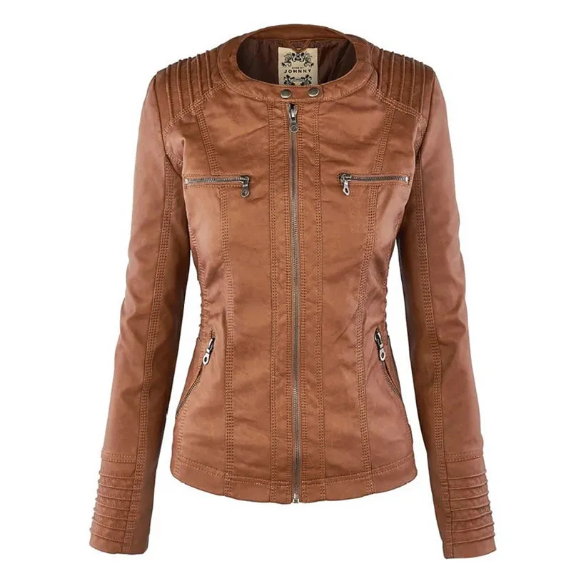 Winter Leather Jacket Women Casual Basic Coats 2023 Ladies Basic Jackets Waterproof Windproof Coats for women