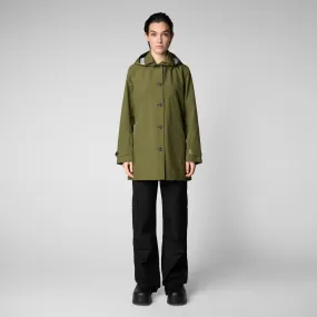 Woman's raincoat April in dusty olive