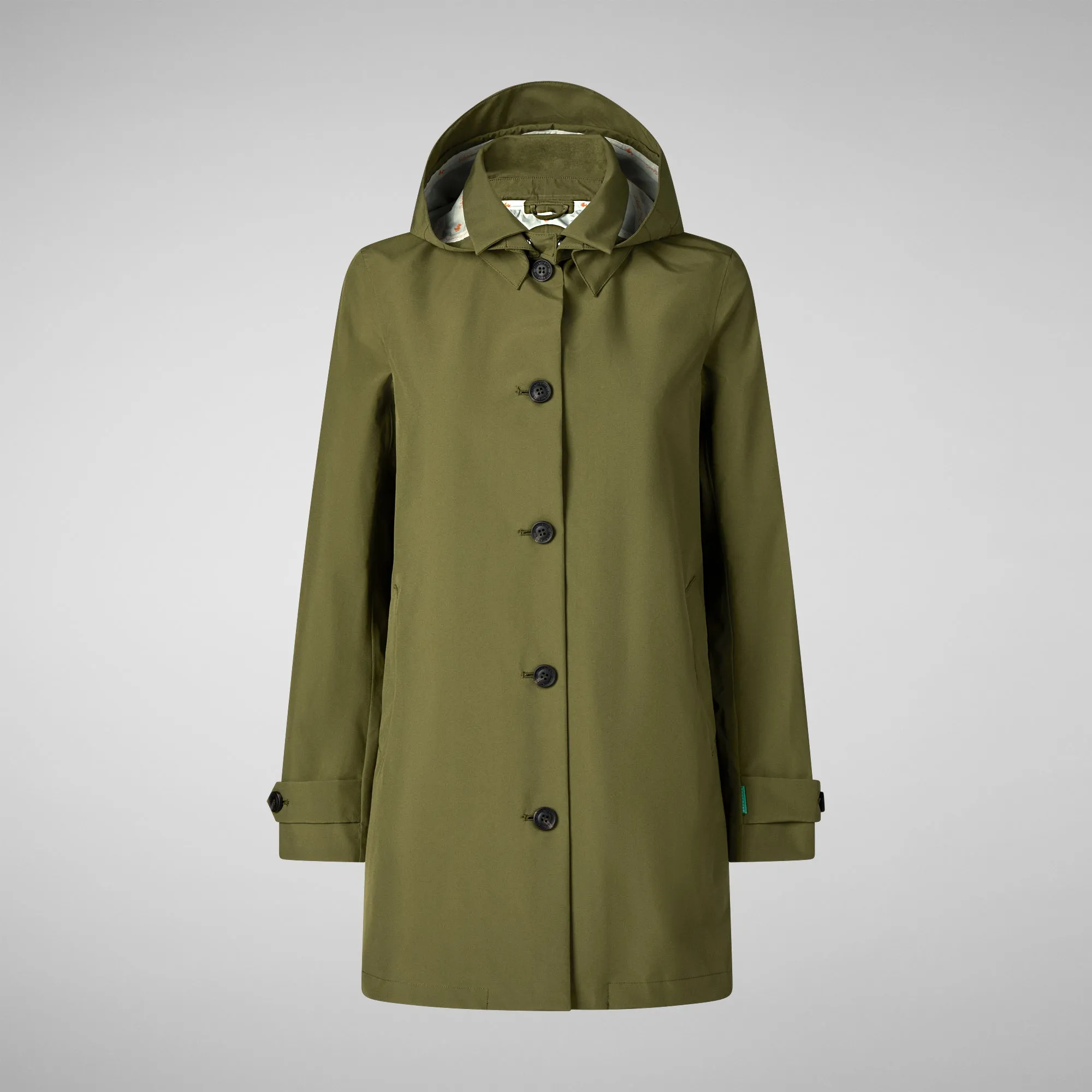 Woman's raincoat April in dusty olive