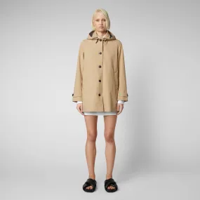 Woman's raincoat April in stardust beige